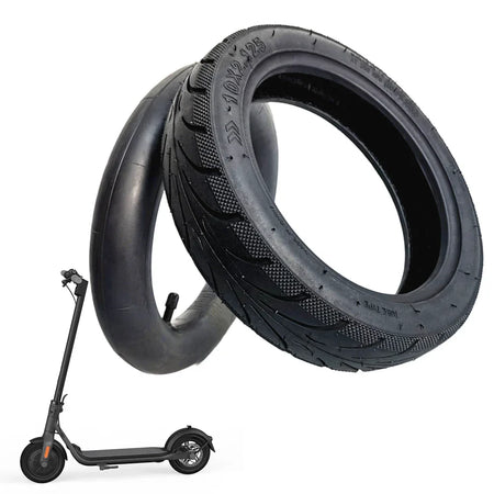 Side profile of heavy-duty black rubber scooter tire for Ninebot F-series