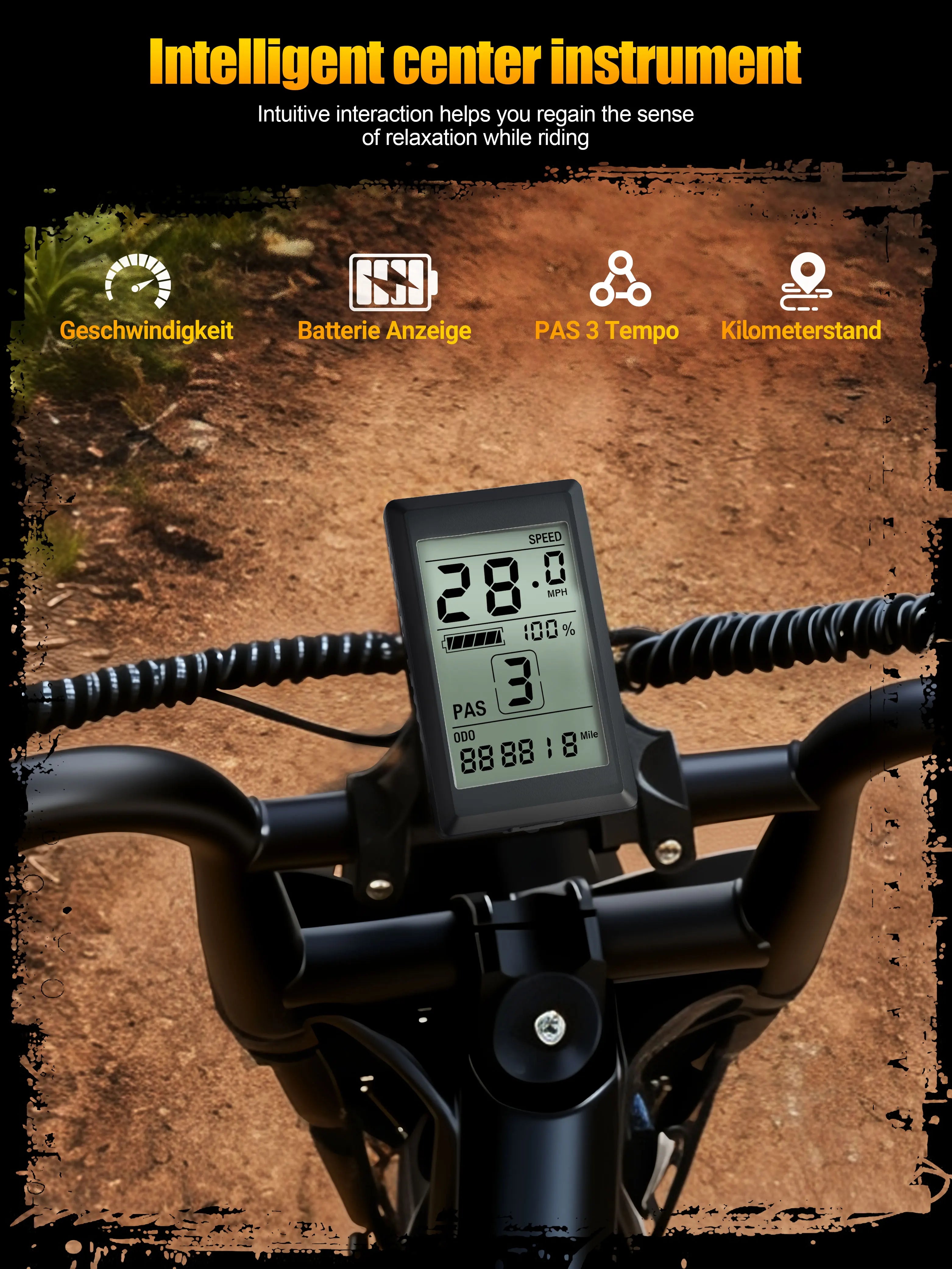 Side profile of the Eskute V100 electric dirt bike parked on an outdoor trail.