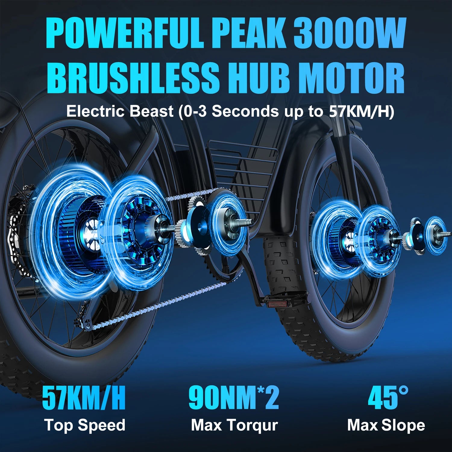 Side profile of the KICKWEY K7 dual motor electric bike parked on an outdoor dirt trail.