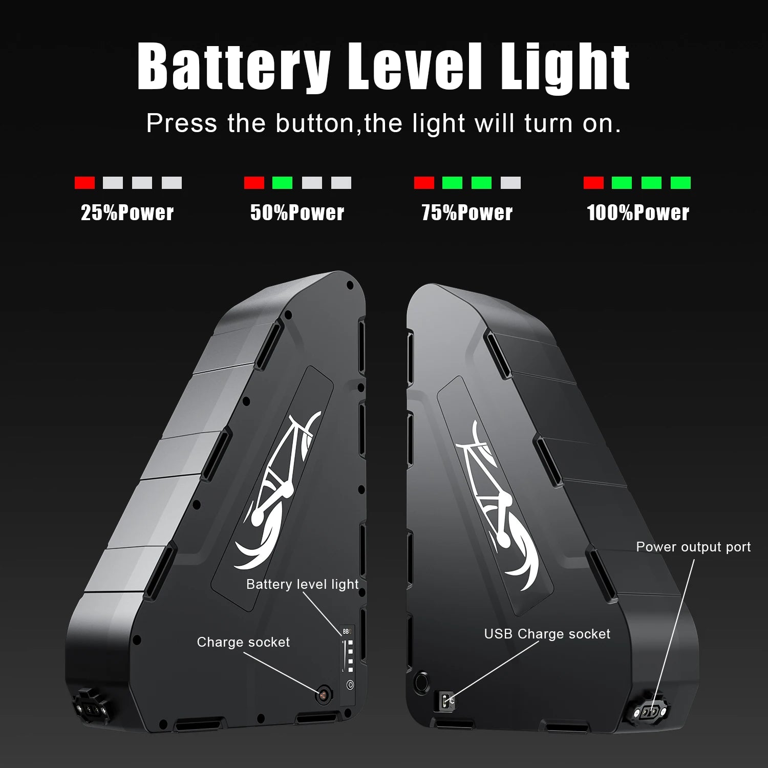 Side profile showing the triangle battery pack design