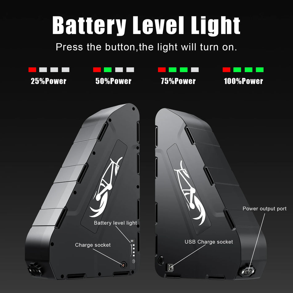 Side profile showing the triangle battery pack design