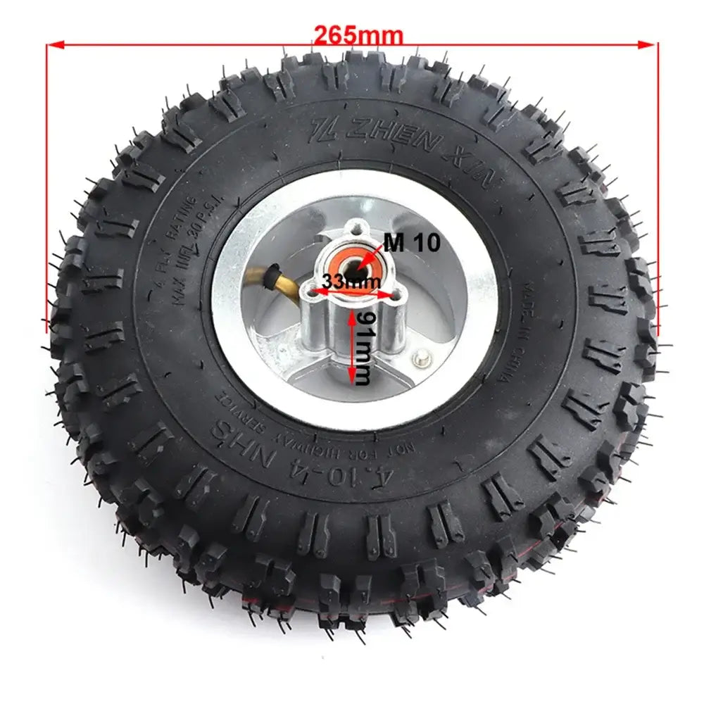Side view of 4 inch wheel for mini quad and scooter