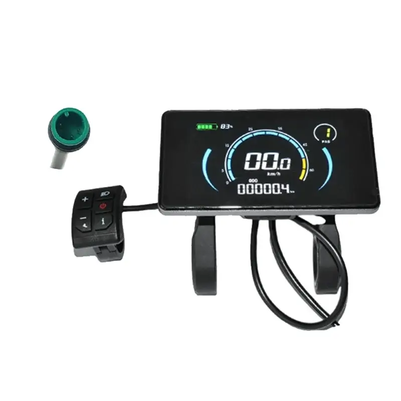 Side view of A51Q display mounted on standard 22.2mm e-bike handlebars