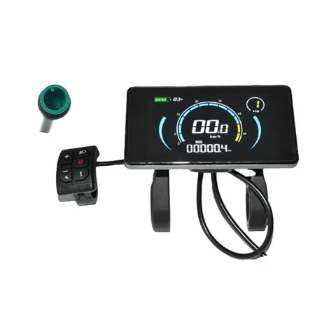 Side view of A51Q display mounted on standard 22.2mm e-bike handlebars