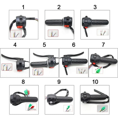 Side view of integrated handle seat switch showing durable wiring and connectors