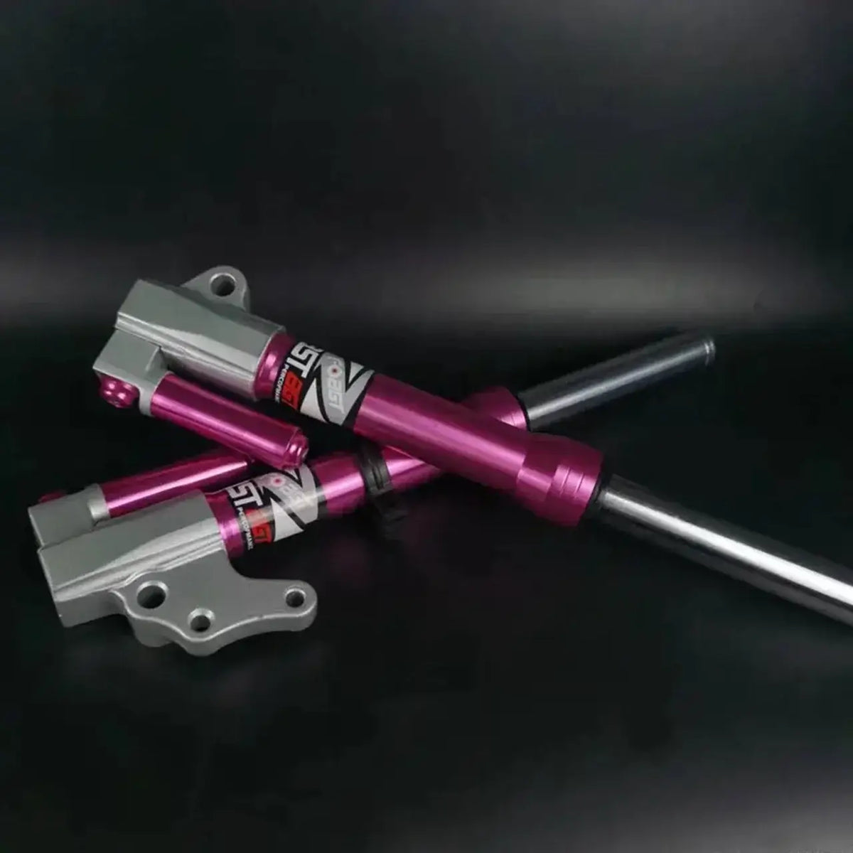 Silver-Tone Aluminum Front Shocker Pair for Yamaha Scooter Builds