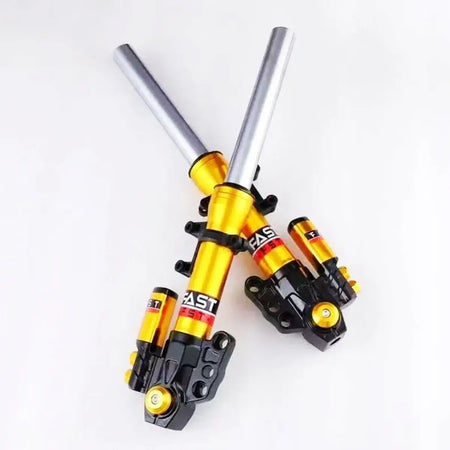 Silver Finish 30mm Core Front Fork Shocks with Hydraulic Damping