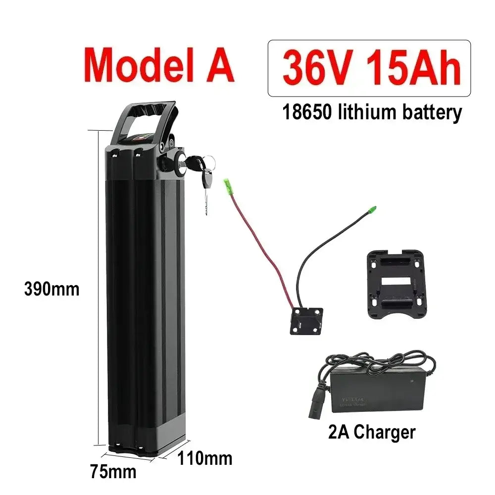 Silverfish E-Bike Battery 24V 36V 48V - 11Ah 15Ah 17Ah 20Ah Lithium-ion Pack for 250W-1000W Bafang Motor