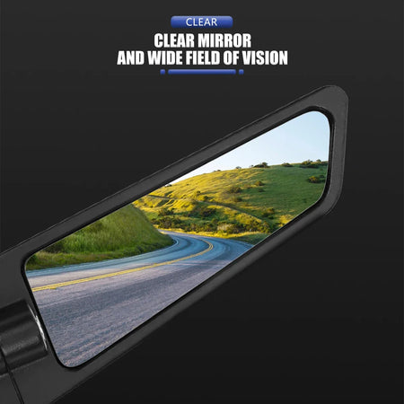 Sleek black side view mirror for Kawasaki Z1000 and Z400 motorcycles