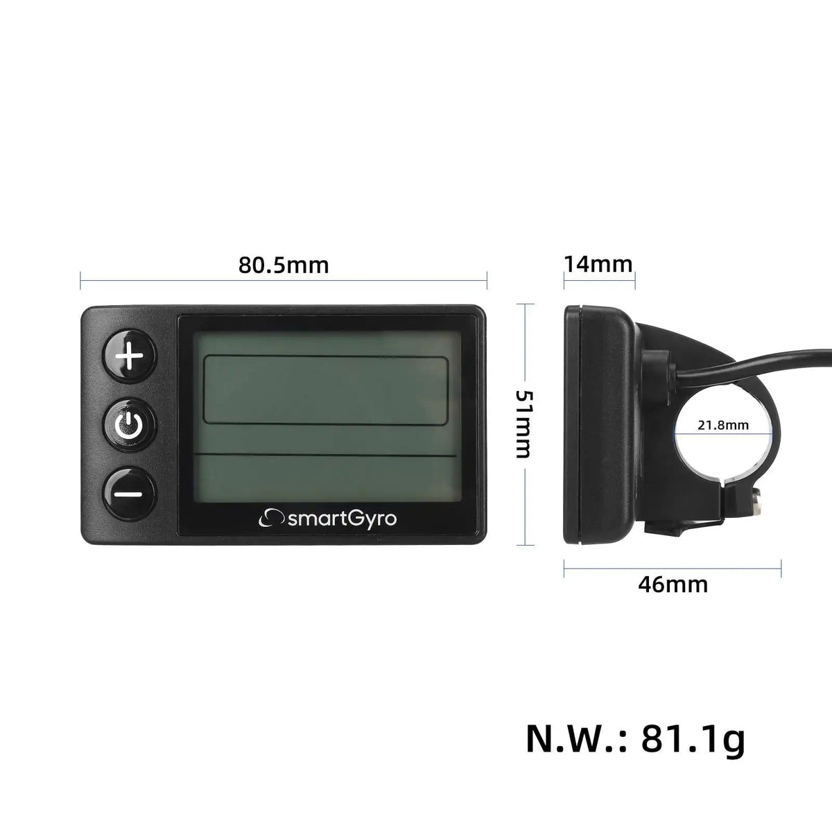 SmartGyro S866 speedometer battery level display unit