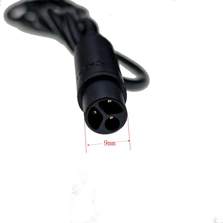 48V 13S Li-ion Battery Charger 54.6V 2A with MI4-Julet 3105 Connector close-up showing 9mm 3-pin connector.