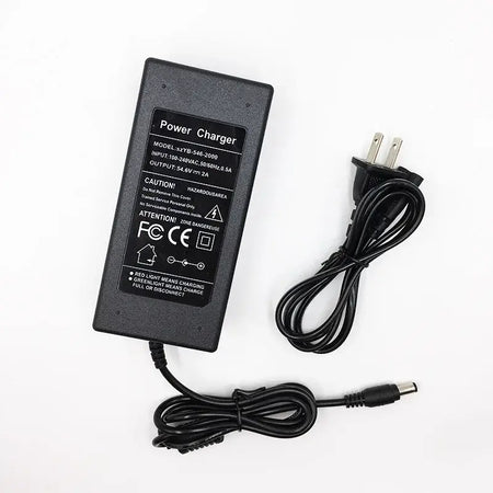 54.6V 2A Lithium Battery Charger for 48V 13S Skateboard & Balance Vehicle with power cord and plug.