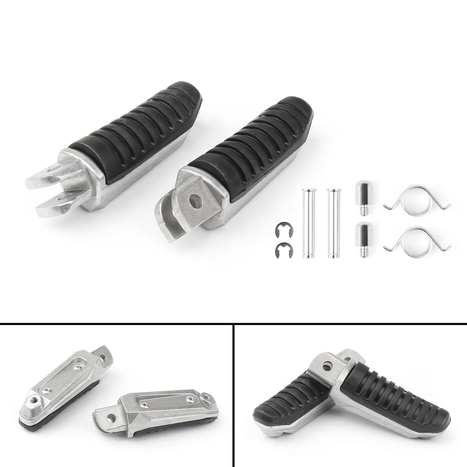 Steel rubber motorcycle foot pegs for Suzuki V Strom bikes