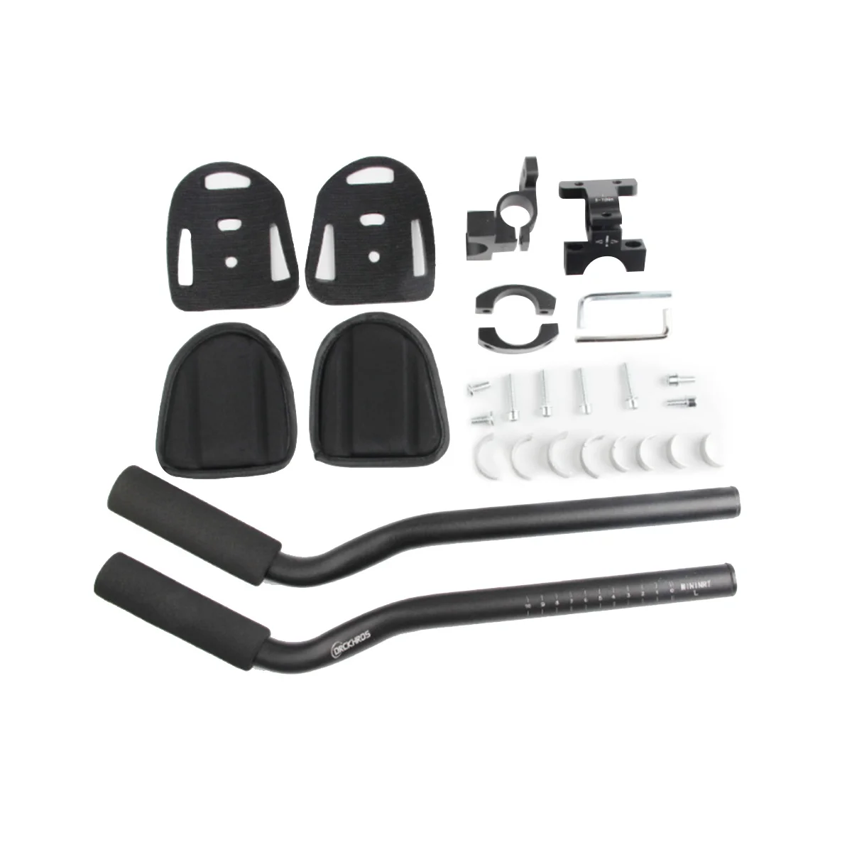 Streamlined cycling handlebar extension reducing wind resistance