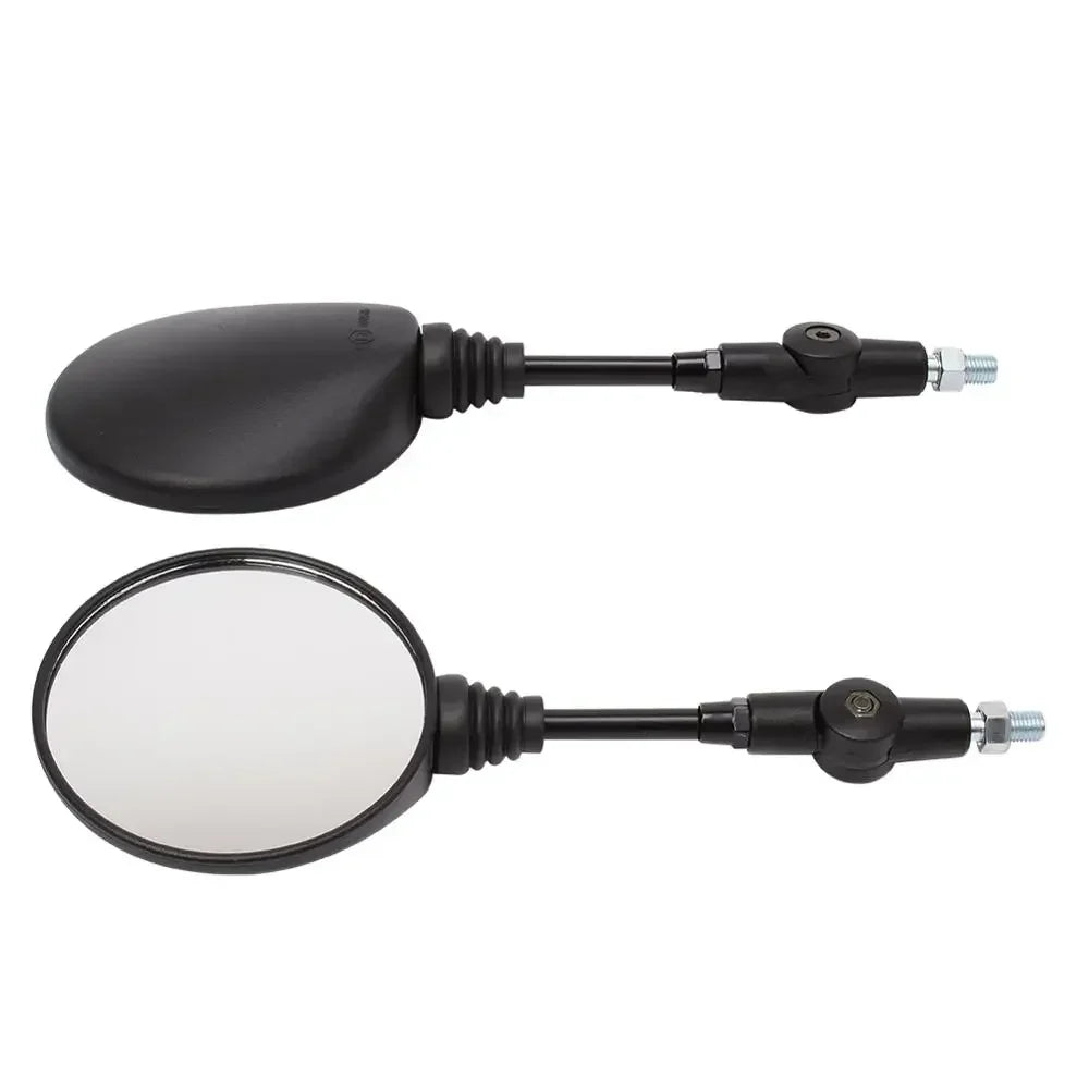 Stylish black motorcycle side mirror with folding design