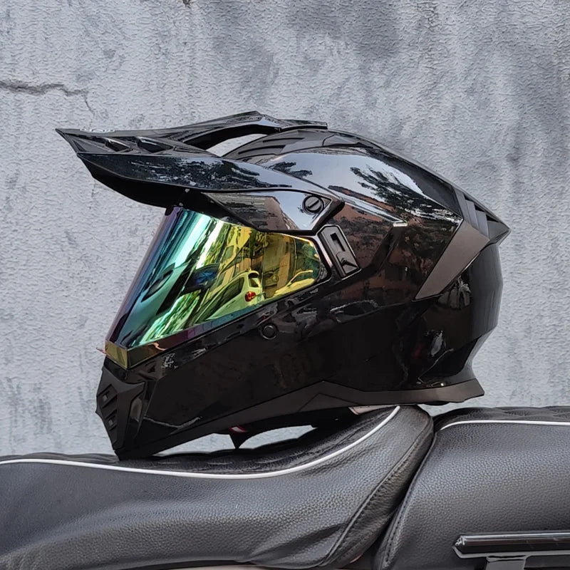 Stylish brown visor safety helmet