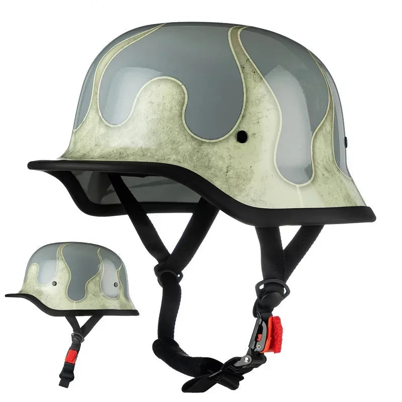 Stylish half coverage motorcycle helmet