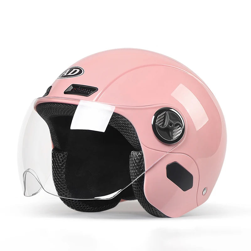Stylish pink two wheeler helmet