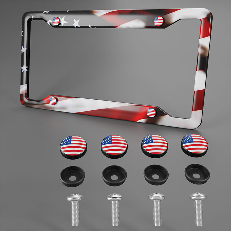 Superhero theme metal license plate frame