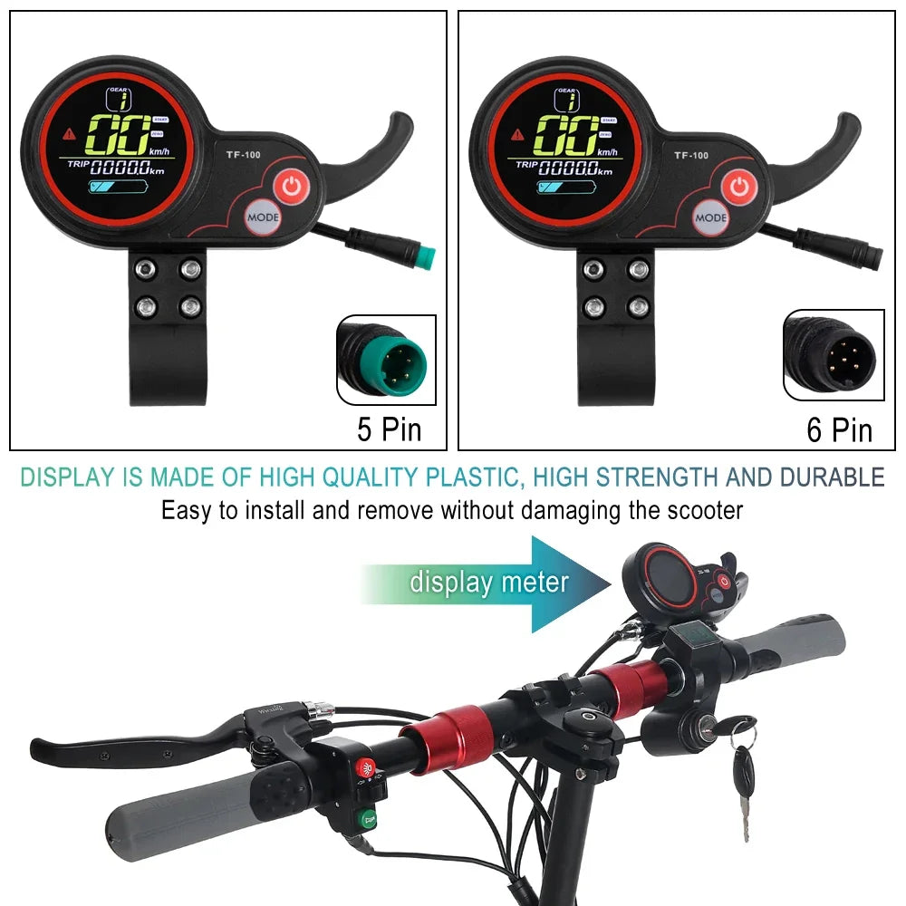 TF100 scooter speedometer meter 5/6 pin communication display