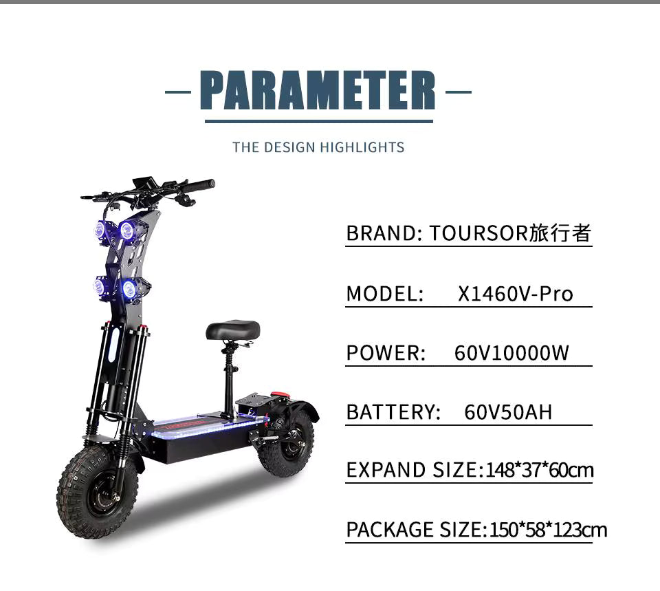 TOURSOR X14 60V 45Ah Battery Electric Scooter