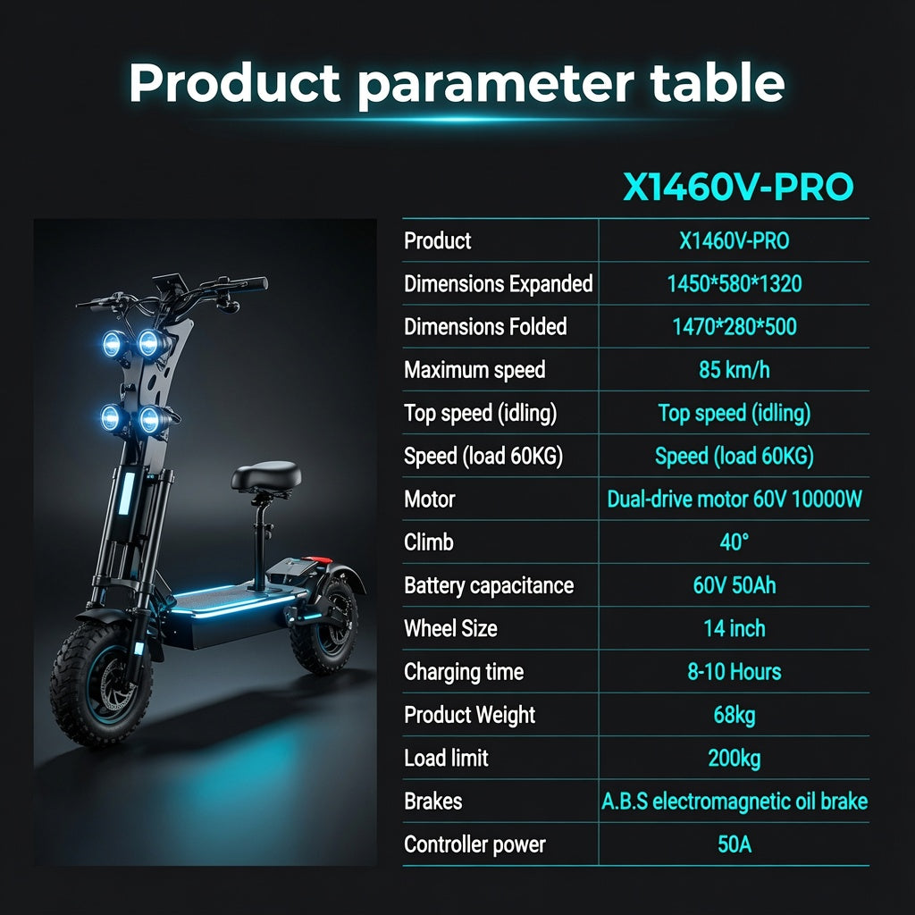 TOURSOR X14 High-Performance Electric Scooter for Adults