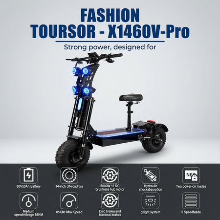 TOURSOR X14 Off-Road Electric Scooter with 8000W Dual Motor