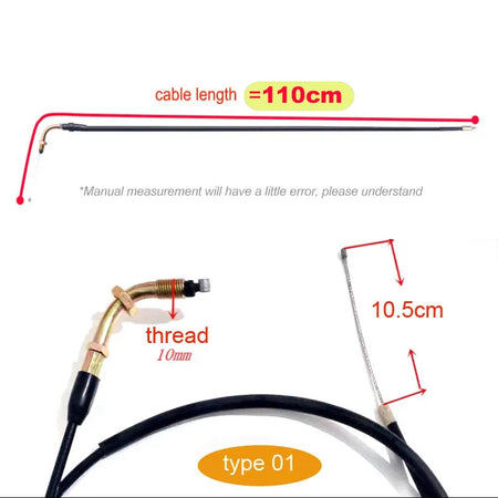 Throttle cable for 200cc engine