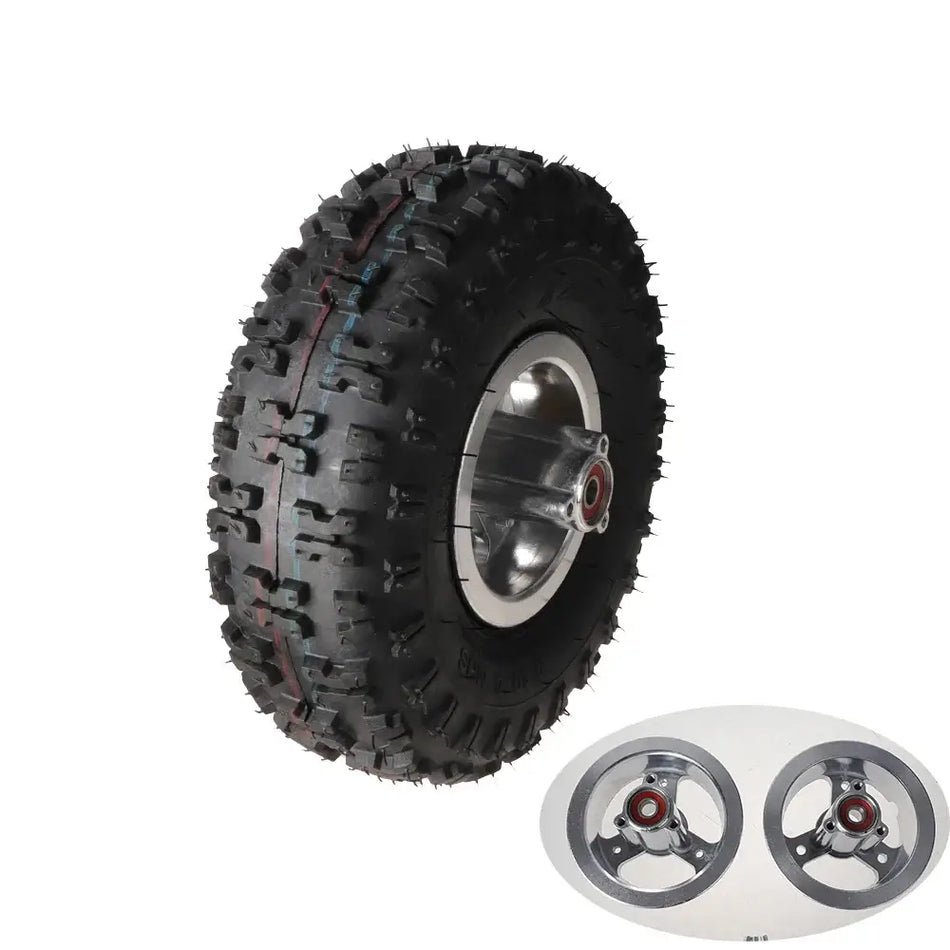 Tire and rim combination for mini quad adventure rides