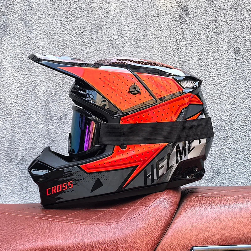 Trail riding full face motorcycle helmet