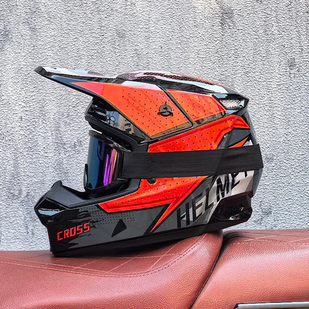 Trail riding full face motorcycle helmet