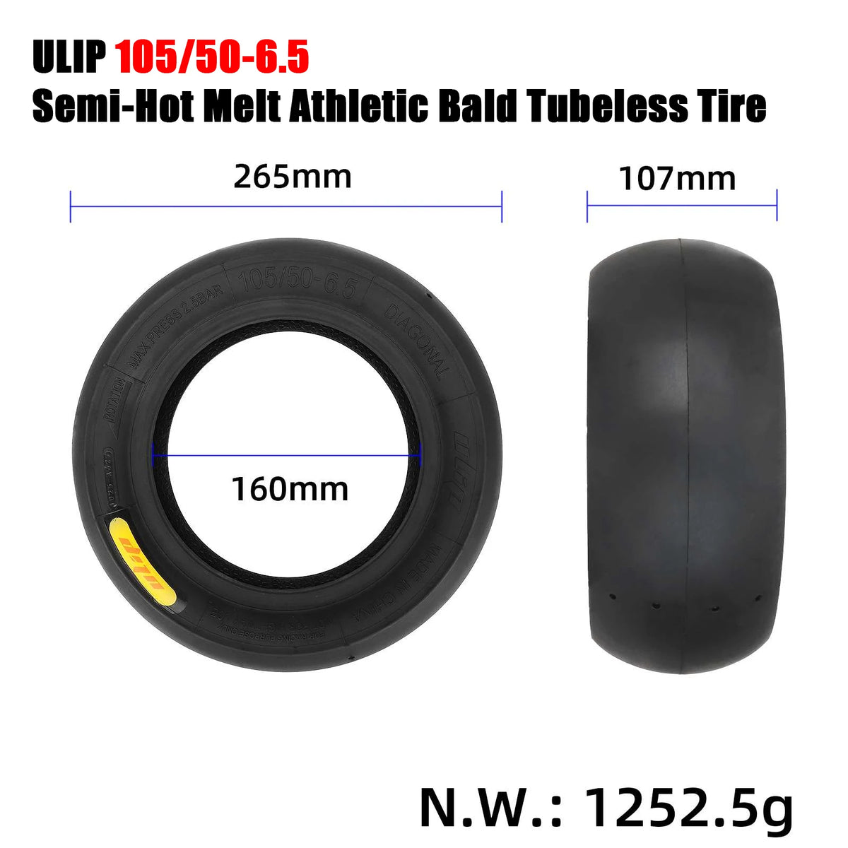   ULIP 11 Inch Semi-Hot Melt Tubeless Tires
