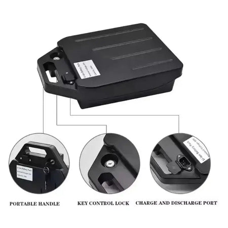 60V 20Ah-40Ah Li-ion Battery Pack for 2000W Harley Citycoco Electric Scooter Includes Free Charger features including portable handle.