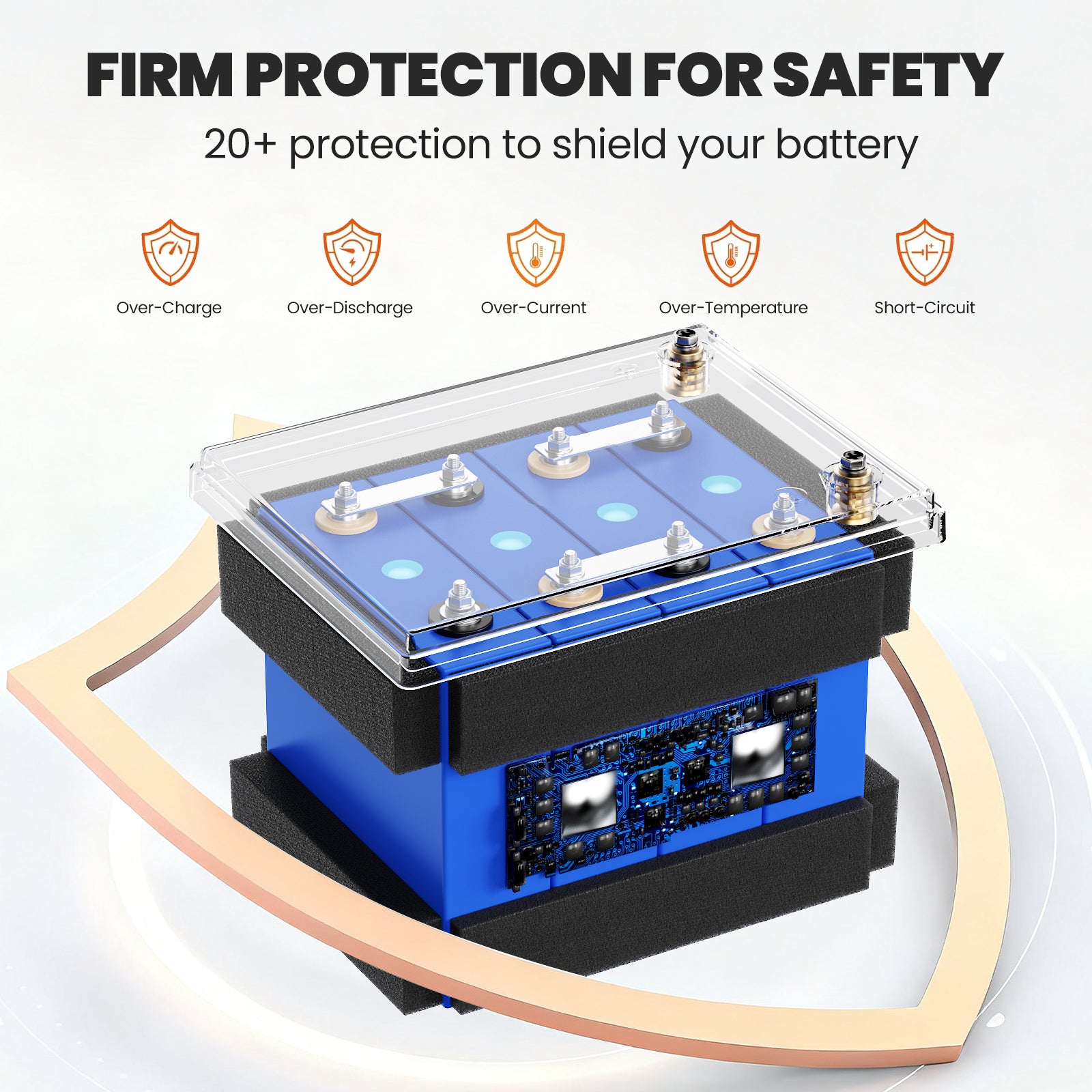 U206 LiFePO4 100Ah battery technical specs label