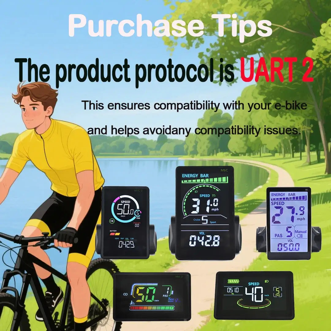 UART2 Protocol Smart Speedometer for E-Bikes 24V-60V