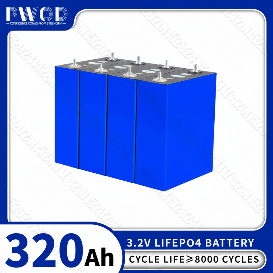US Stock 320Ah LiFePO4 battery cell with busbars studio view