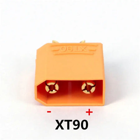 XT90 connector for electric unicycles and RC vehicles, featuring positive and negative terminals.