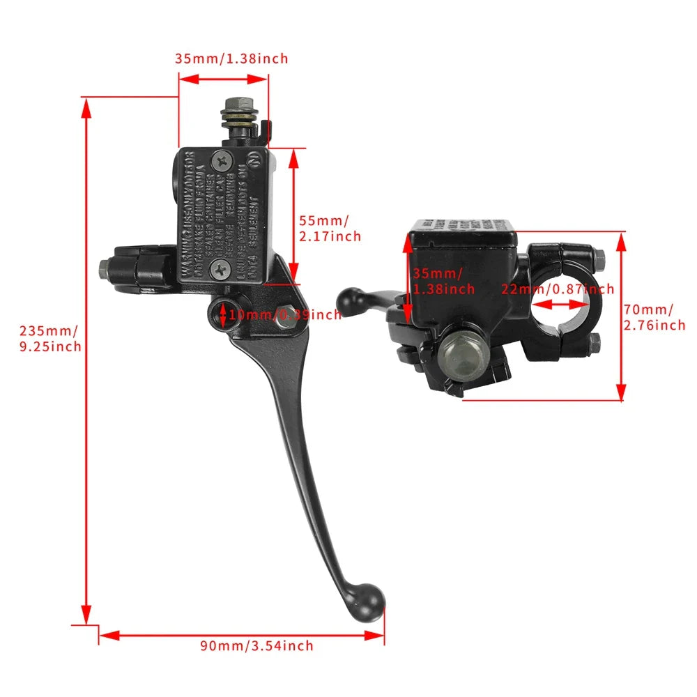 Universal 22mm Handlebar Brake Clutch Lever Combo for Scooters and Go-Karts