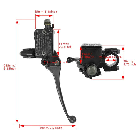 Universal 22mm Handlebar Brake Clutch Lever Combo for Scooters and Go-Karts