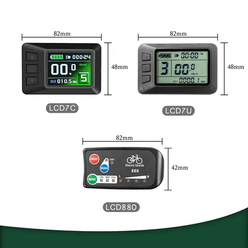 Universal 24V 36V 48V KT display compatible with Kunteng controllers