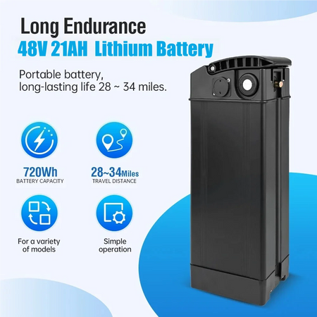 Universal 36V, 48V, and 52V lithium battery options
