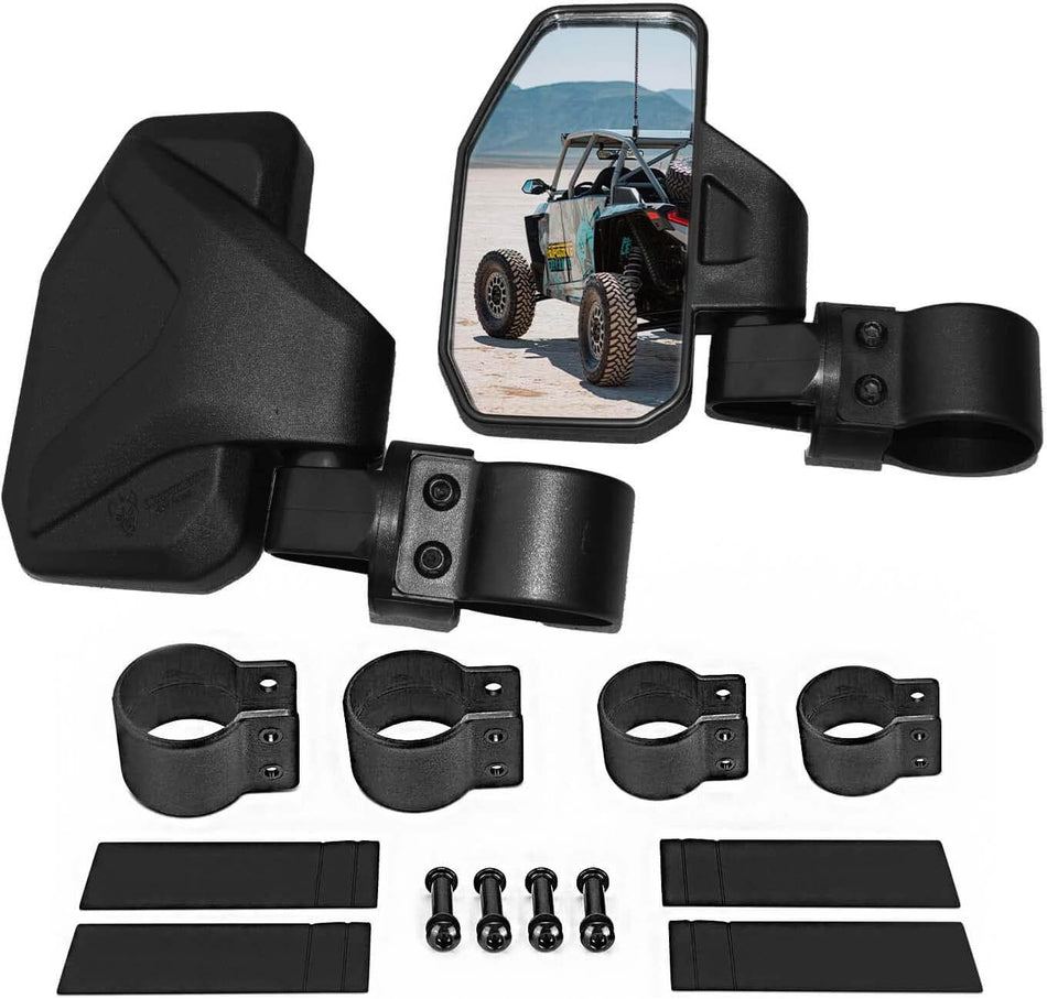 Universal UTV side mirrors for roll cage 1.625 to 2 inch