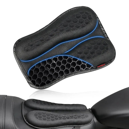  Universal fit motorcycle seat pad with shock-absorbing gel