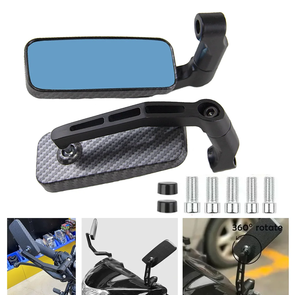 Universal motorcycle bar end side rearview mirrors for scooters and ATVs