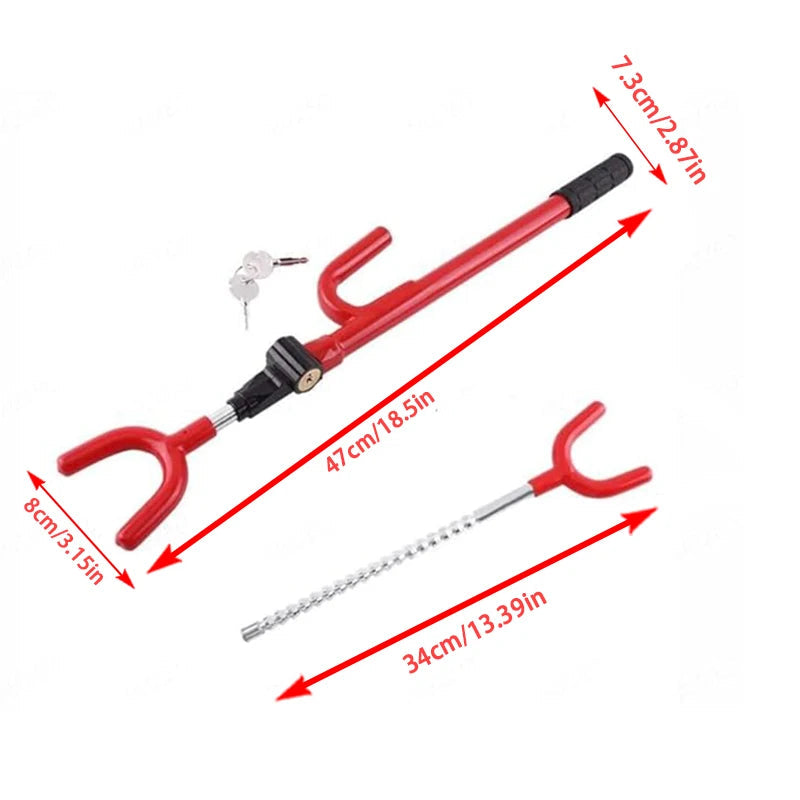Universal twin bar steering wheel security lock