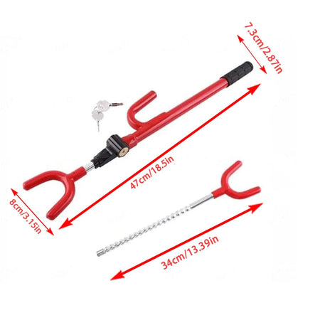 Universal twin bar steering wheel security lock
