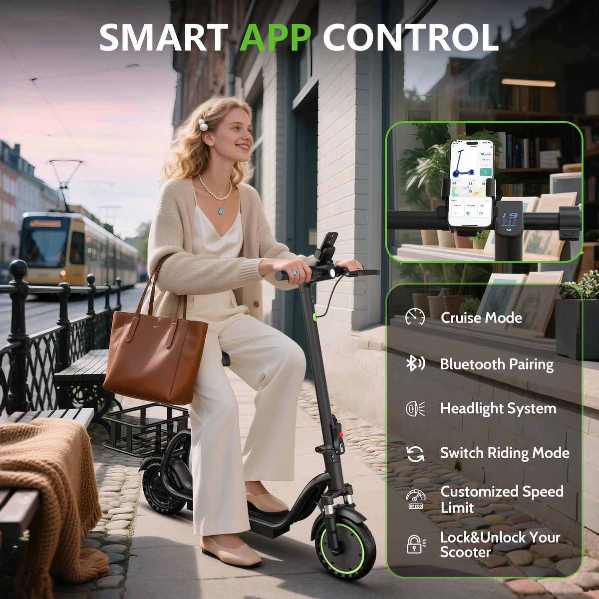 Urban Commuter Electric Scooter with Quick Fold Design