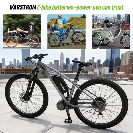 Varstrom 21700 cell lithium battery installed on electric bike frame