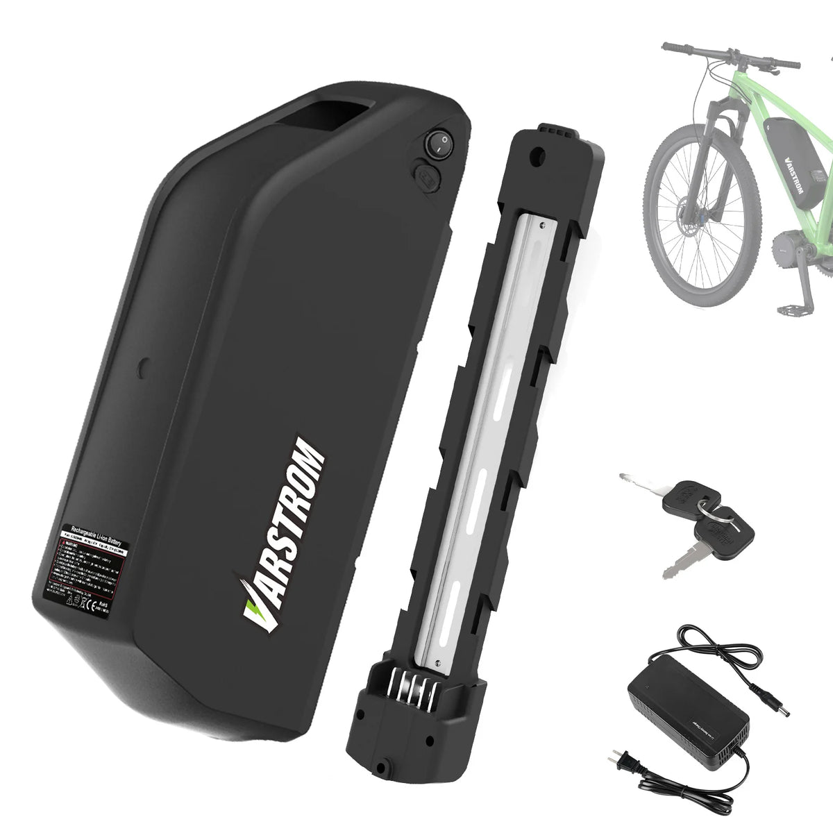 Varstrom ebike battery 48V 52V downtube main studio view