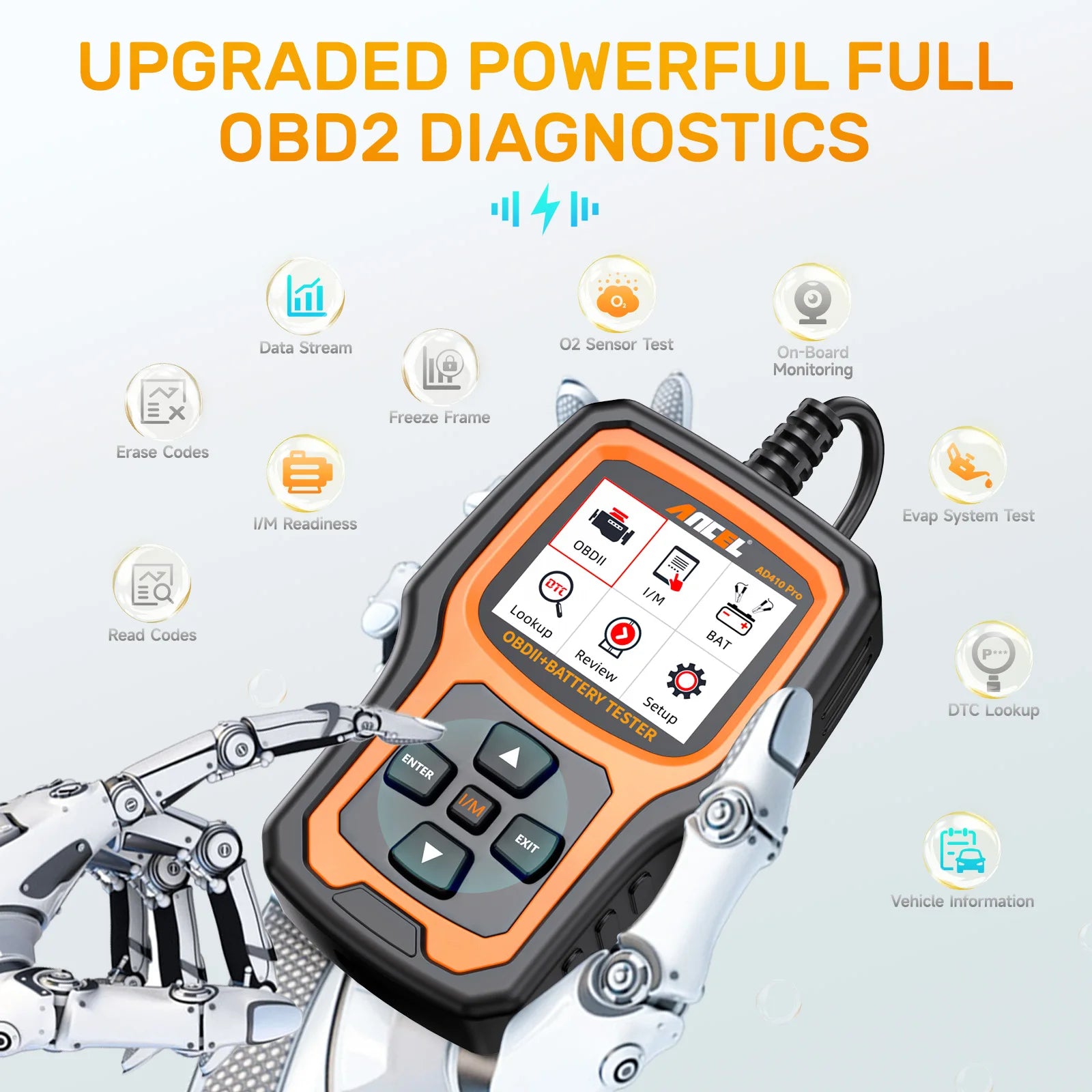   ANCEL AD410 OBD2 Scanner Code Reader - Multi-Language Automotive Diagnostic Tool